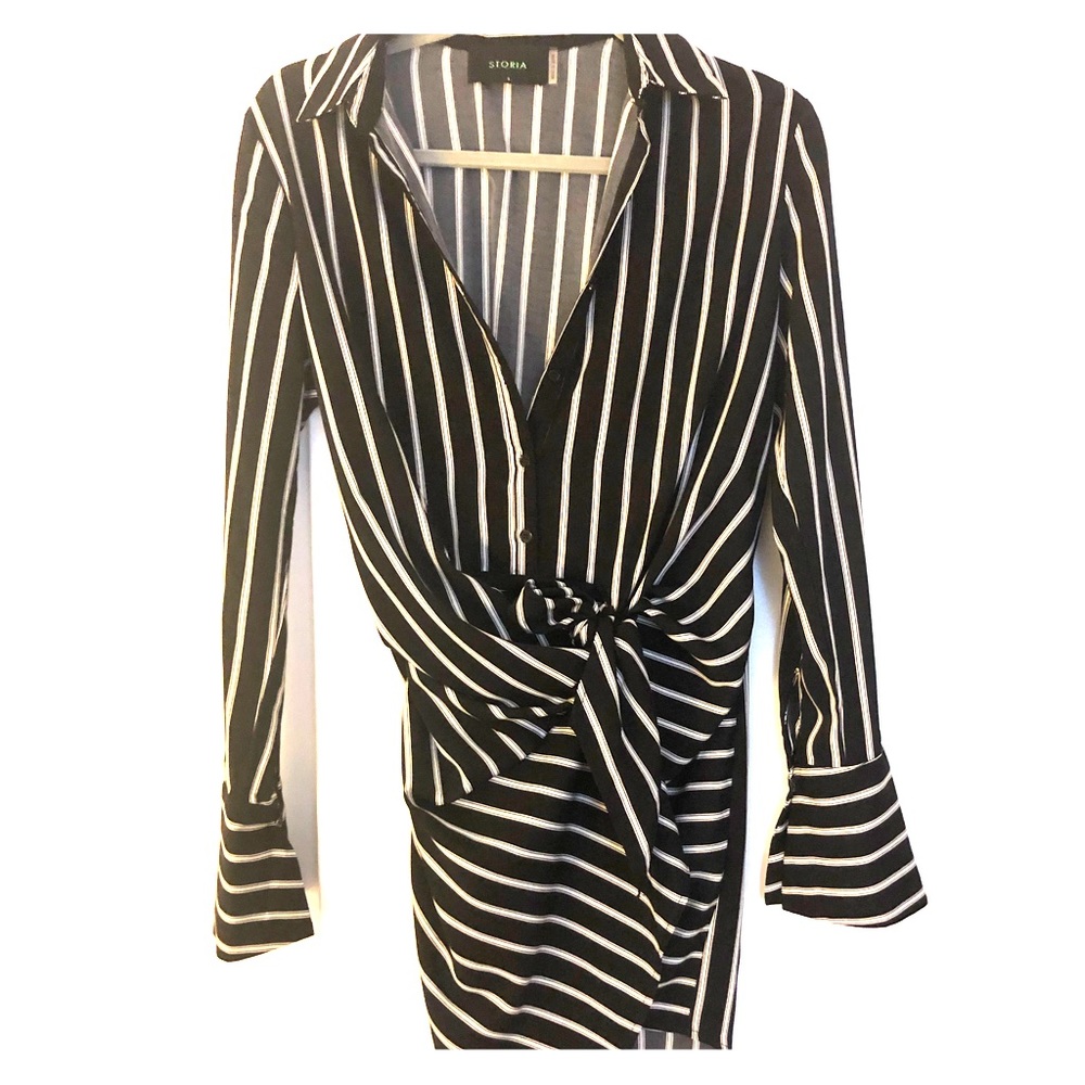 Pinstripe Shirt Dress
